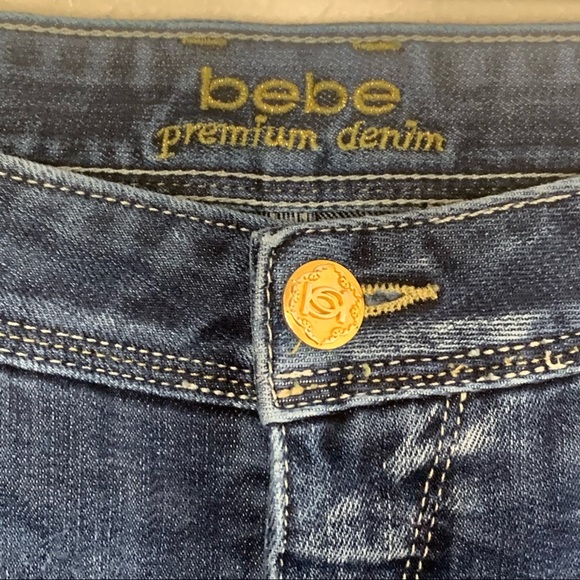 Bebe Premium Denim Mid Rise Bootcut Flare Jeans Size 29 – Classic Blue Stretch F - Picture 4 of 9